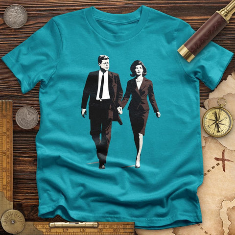 JFK and Jackie T-Shirt Tropical Blue / S