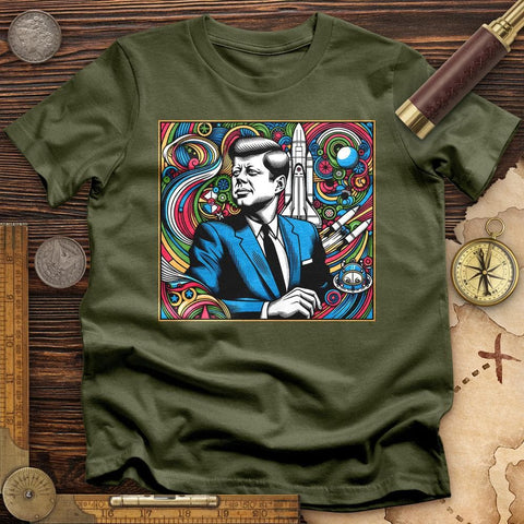 JFK Mosaic T-Shirt Military Green / S