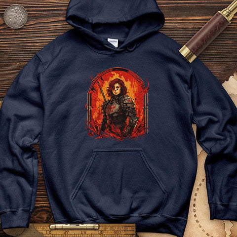 Joan of Ark on Fire Hoodie Navy / S