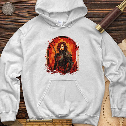 Joan of Ark on Fire Hoodie White / S