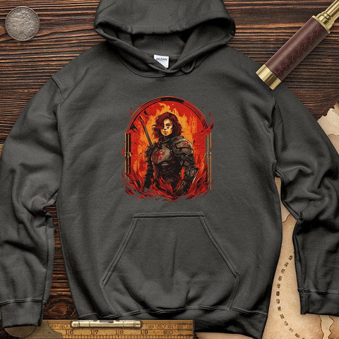 Joan of Ark on Fire Hoodie Charcoal / S