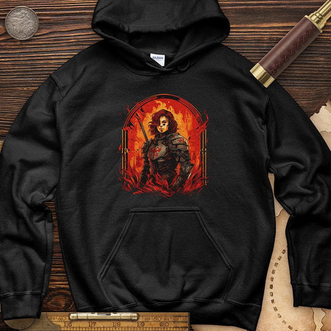 Joan of Ark on Fire Hoodie Black / S