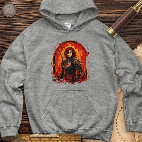 Joan of Ark on Fire Hoodie Sport Grey / S