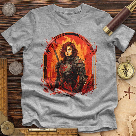 Joan of Ark on Fire Premium Quality Tee Athletic Heather / S