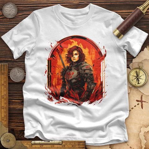 Joan of Ark on Fire Premium Quality Tee White / S