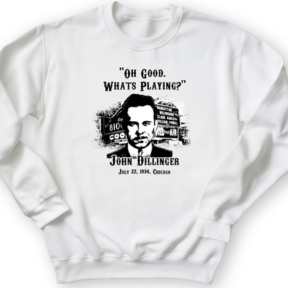 John Dillinger Let's Go To Movies Crewneck White / S