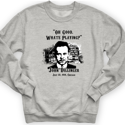 John Dillinger Let's Go To Movies Crewneck Sport Grey / S