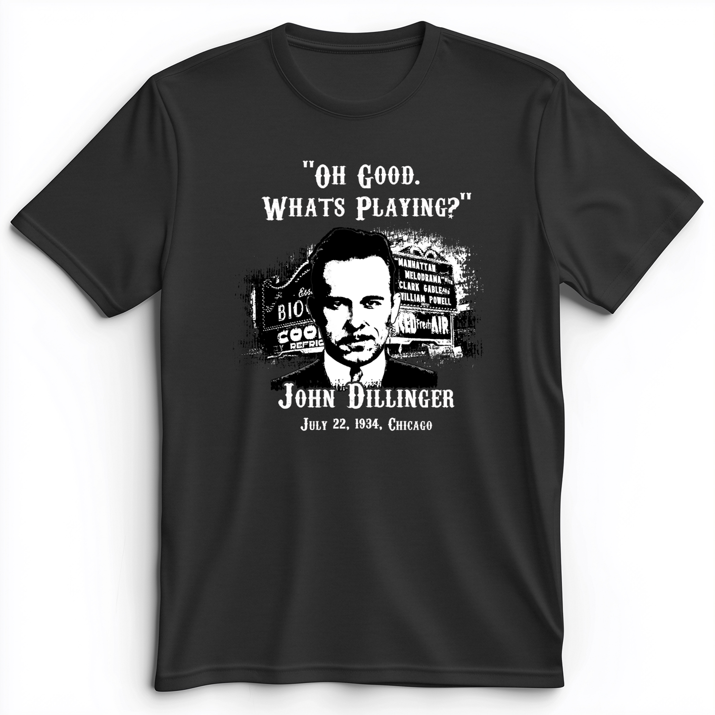 John Dillinger Let's Go To Movies Premium Tee Dark Grey Heather / S