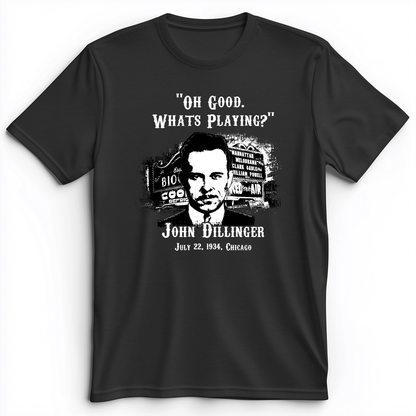 John Dillinger Let's Go To Movies Premium Tee Dark Grey Heather / S