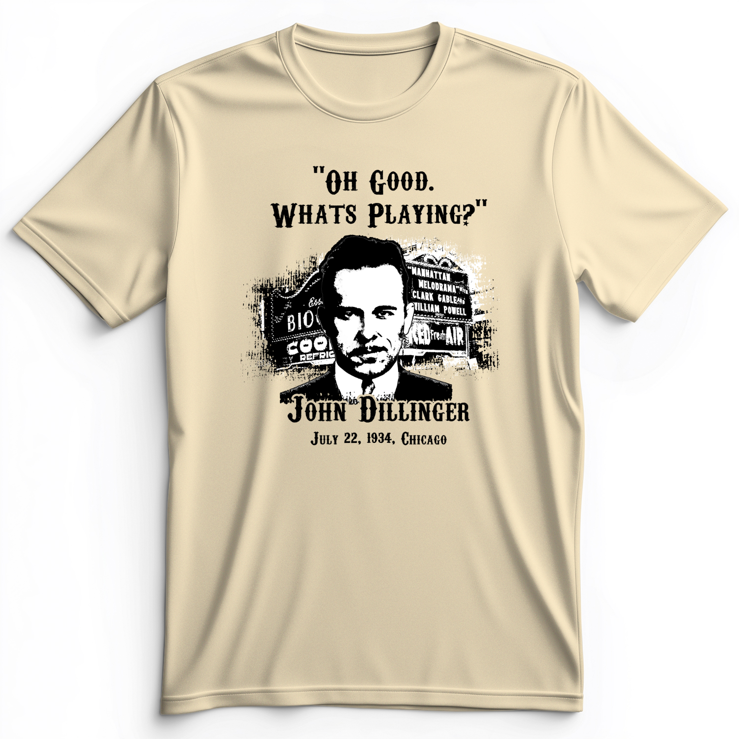 John Dillinger Let's Go To Movies Premium Tee Natural / S