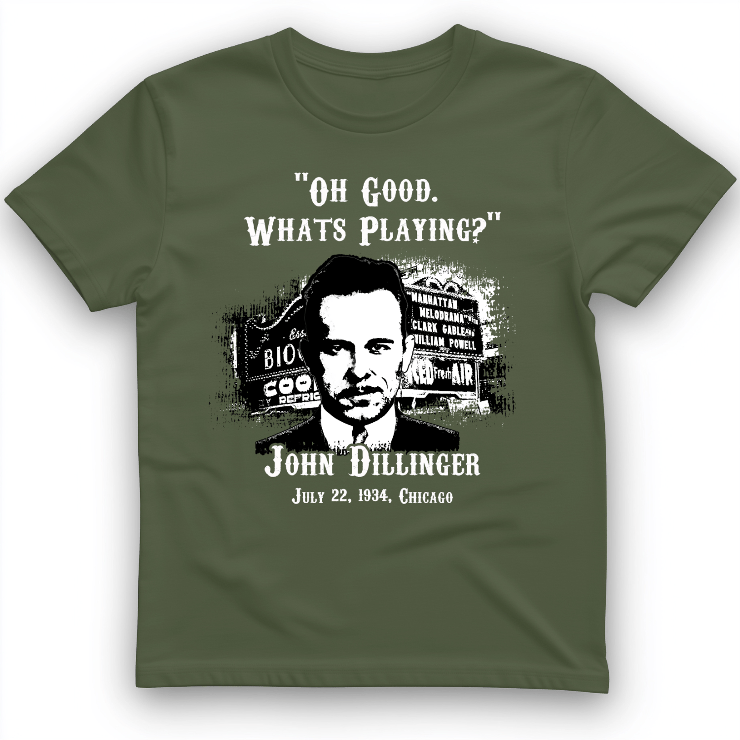 John Dillinger Let's Go To Movies T-Shirt