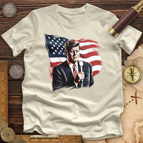 John F. Kennedy High Quality Tee Natural / S