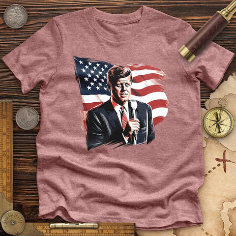 John F. Kennedy High Quality Tee Heather Mauve / S