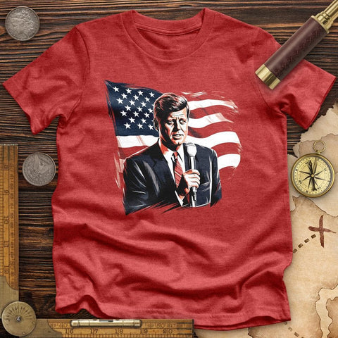 John F. Kennedy High Quality Tee Heather Red / S