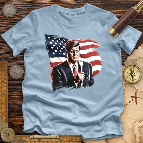 John F. Kennedy High Quality Tee Light Blue / S