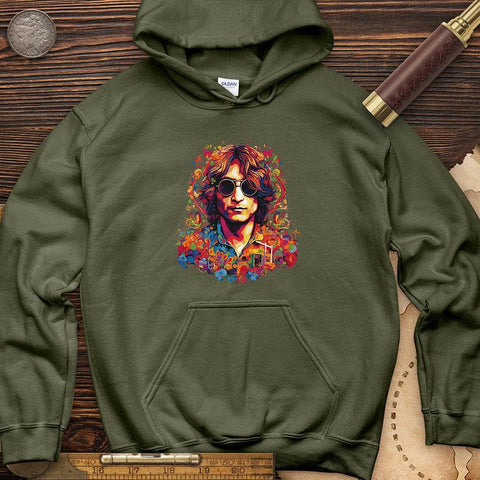 John Lennon Hoodie Military Green / S