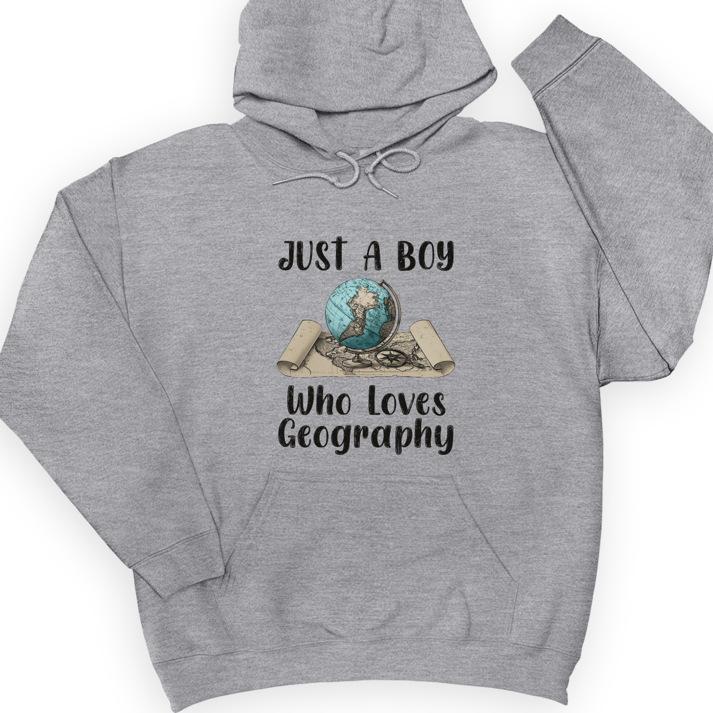Just a Boy Who Loves Geography Hoodie Sport Grey / S