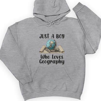 Just a Boy Who Loves Geography Hoodie Sport Grey / S