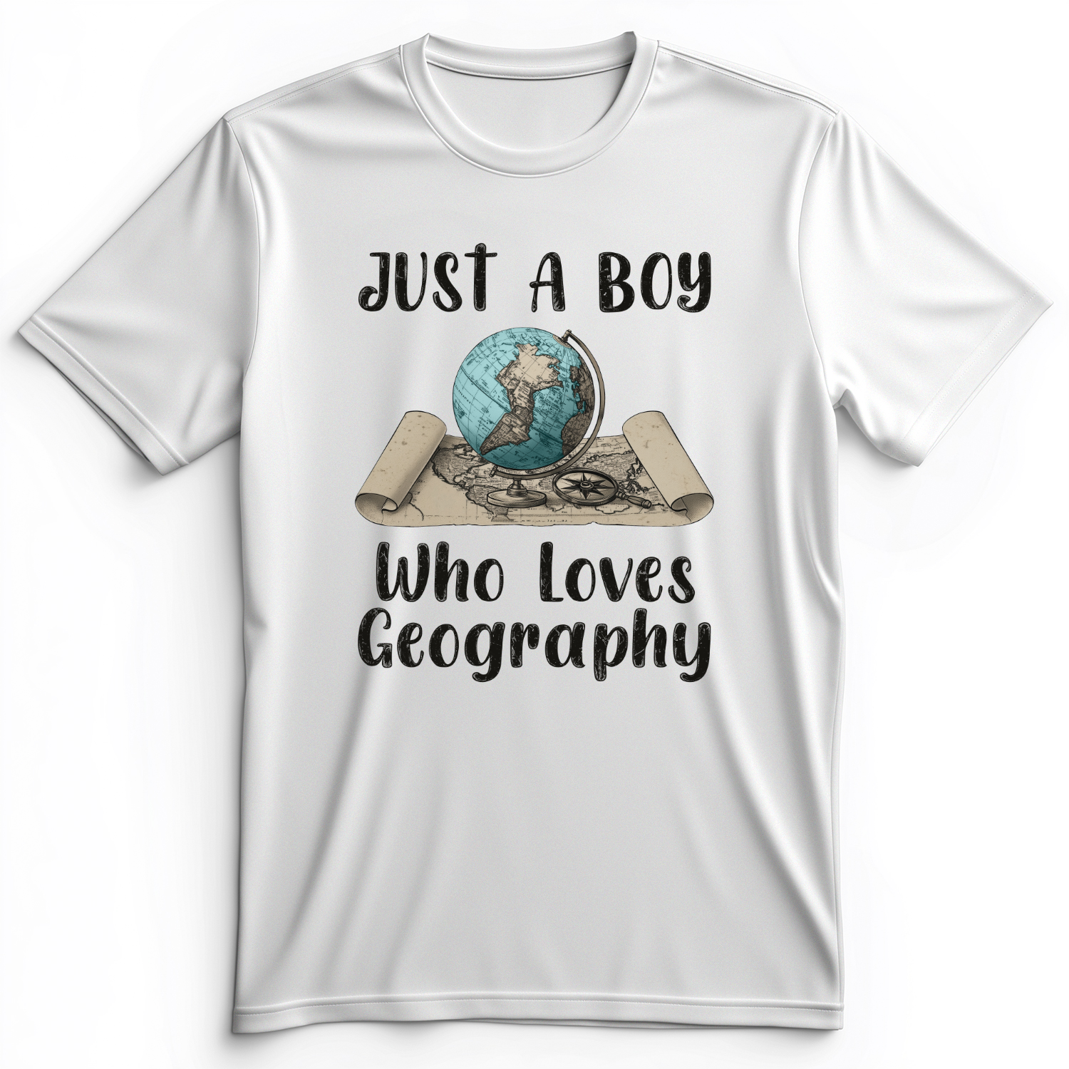 Just a Boy Who Loves Geography Premium Tee White / S