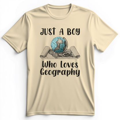 Just a Boy Who Loves Geography Premium Tee Natural / S