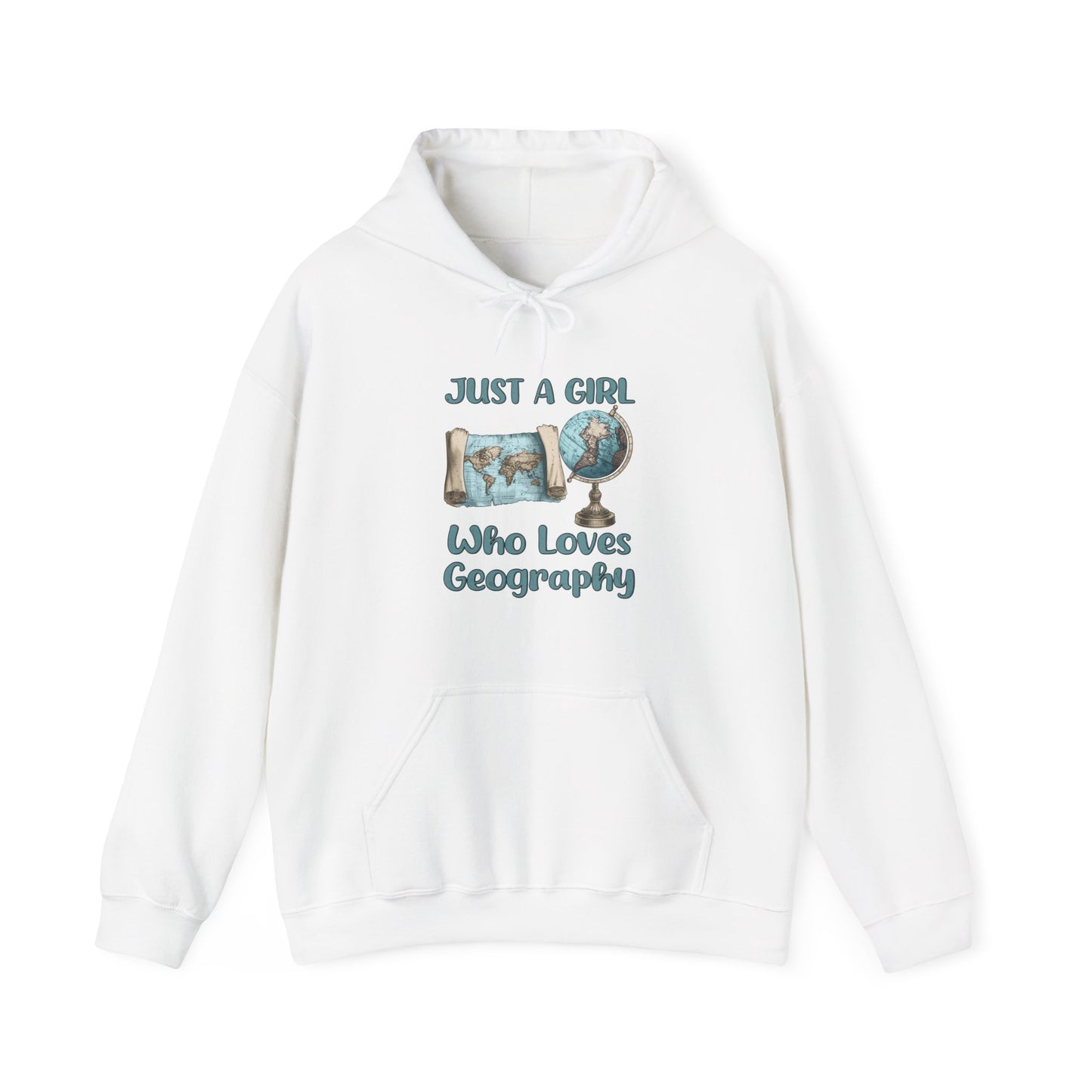 Just a Girl Who Loves Geography Hoodie White / S