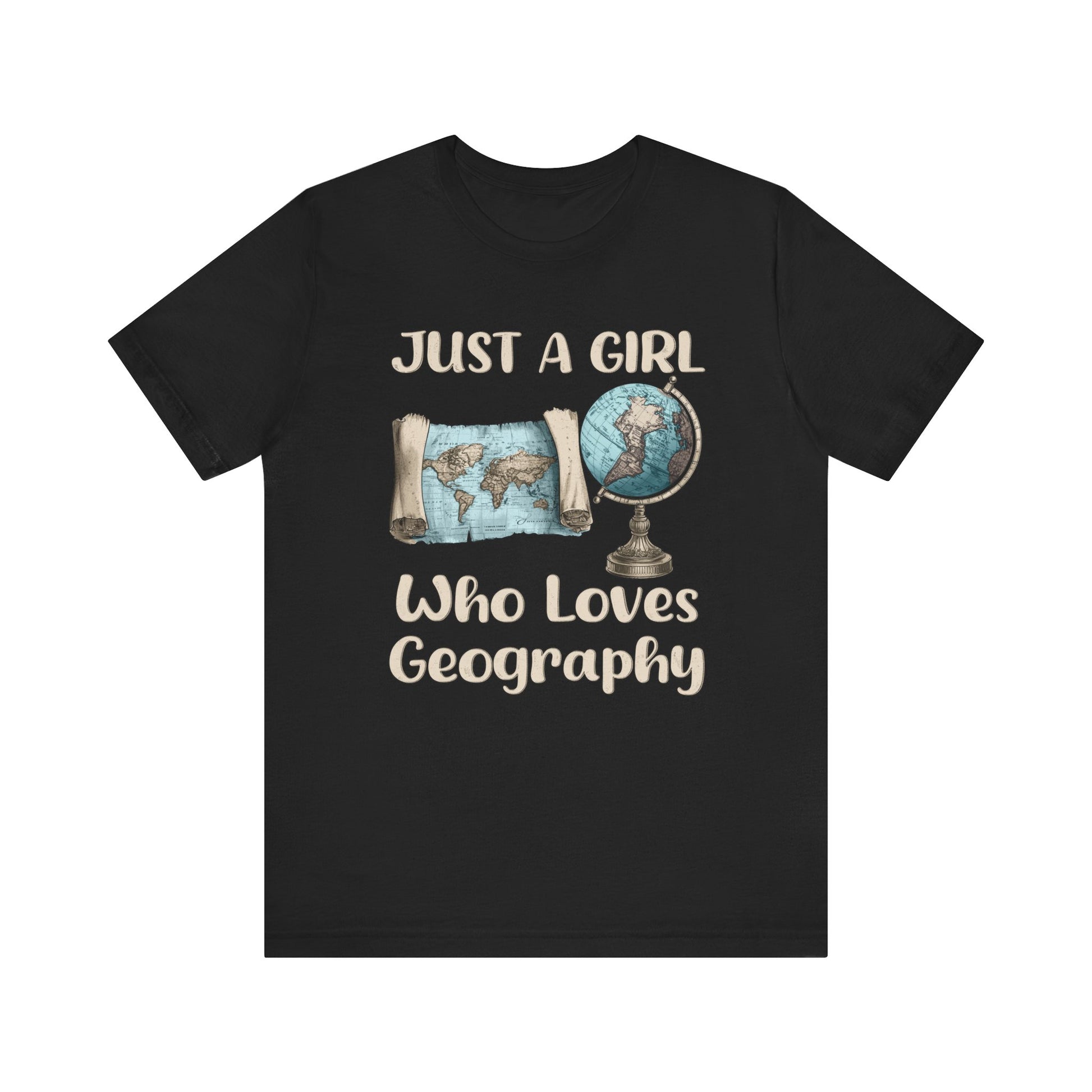 Just a Girl Who Loves Geography Premium Tee Black / S