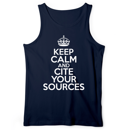 Keep Calm And Cite Your Sources Tank Navy / XS