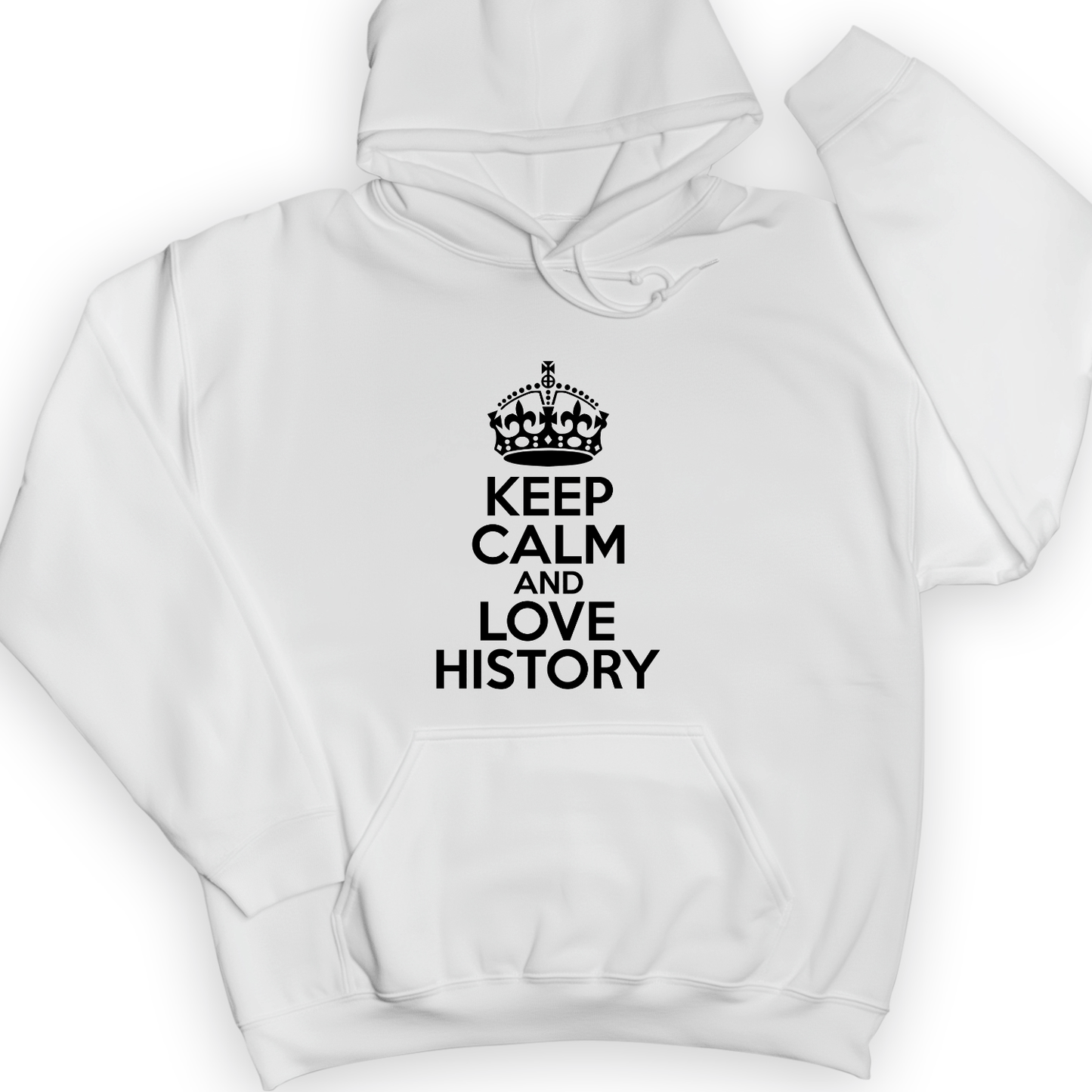 Keep Calm and Love History Hoodie White / S