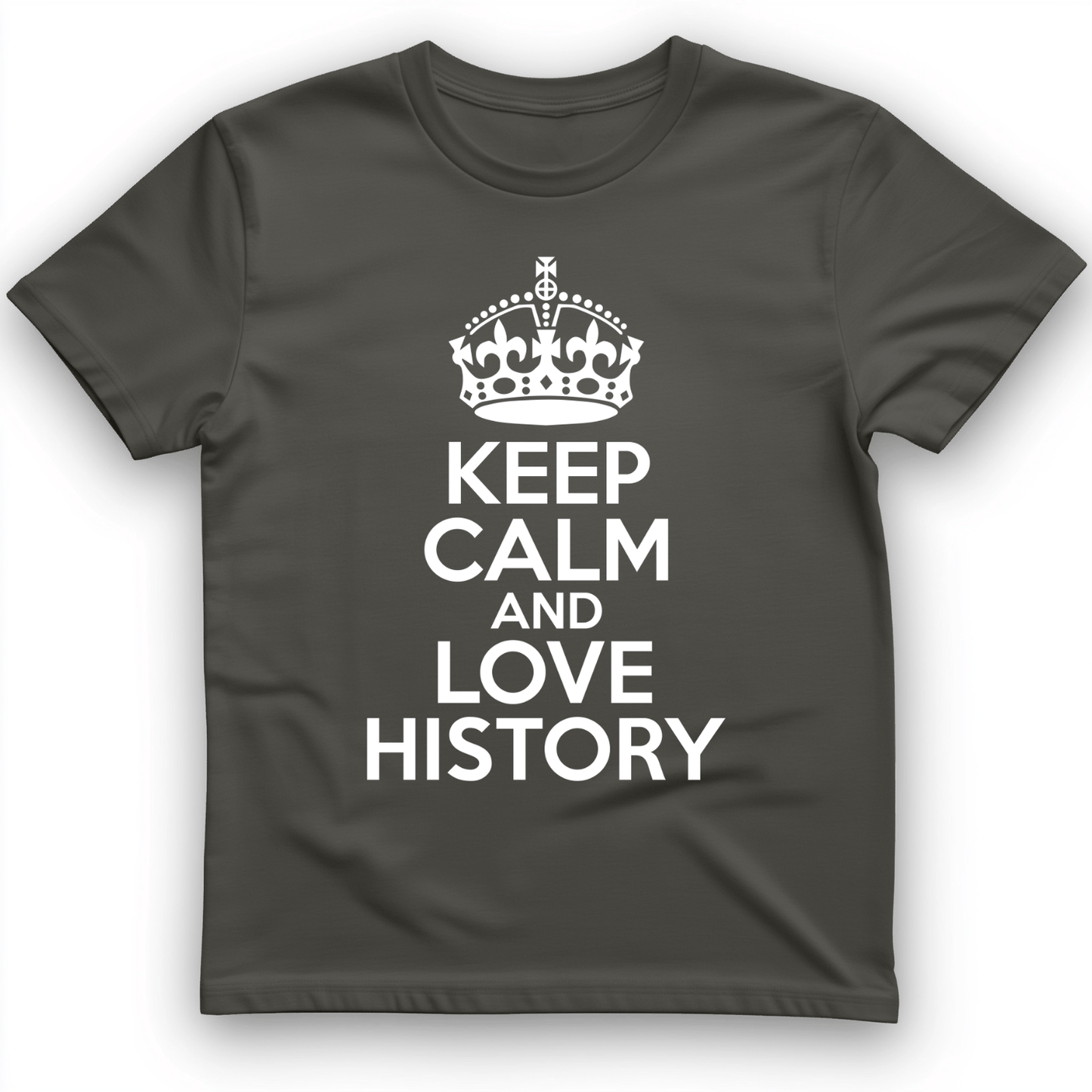 Keep Calm and Love History T-Shirt Charcoal / S