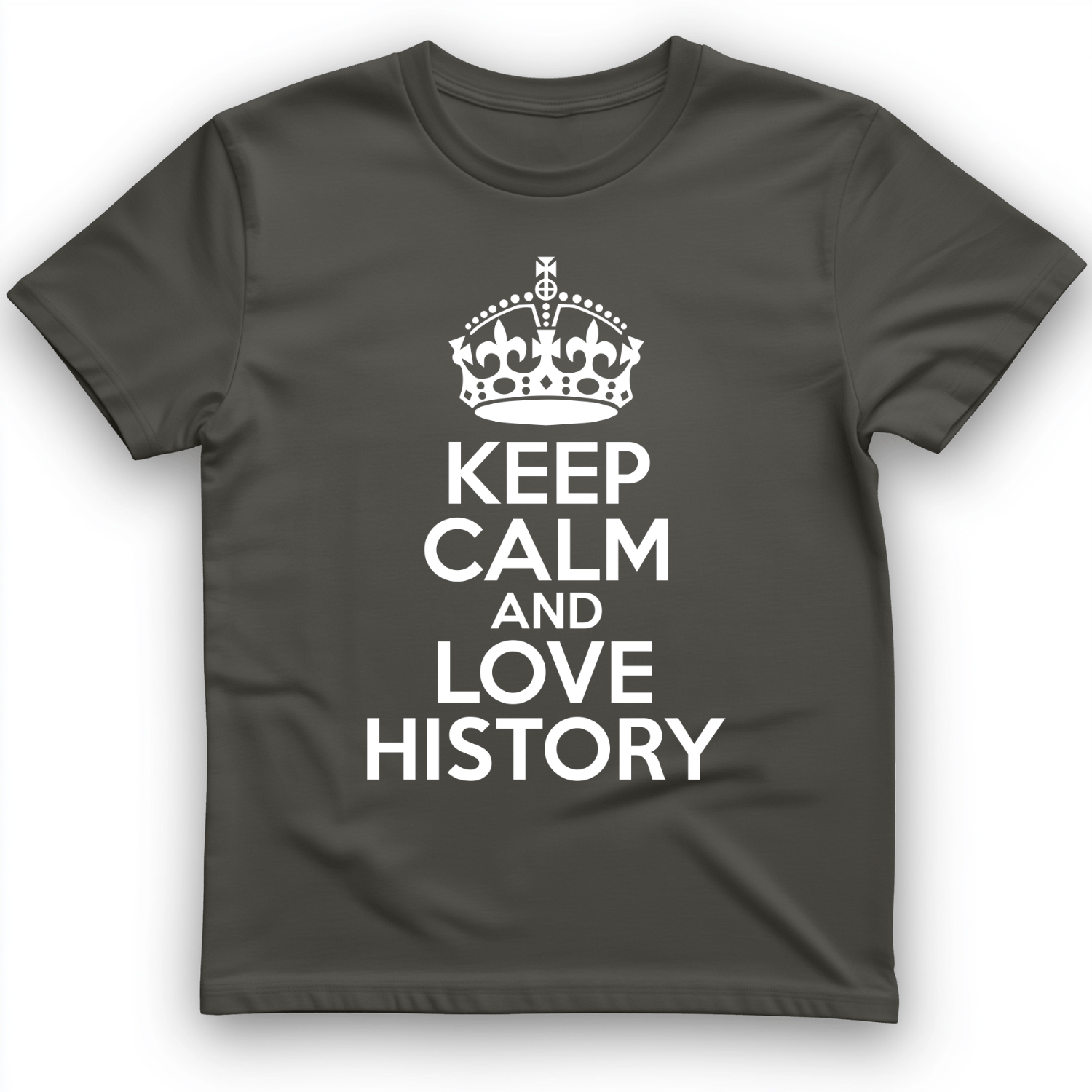 Keep Calm and Love History T-Shirt Charcoal / S