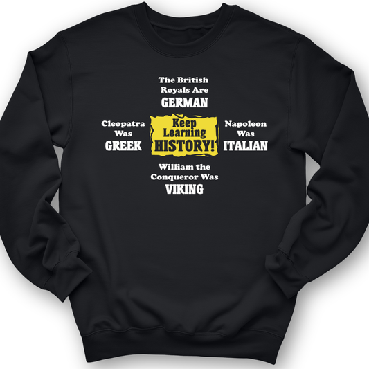 Keep Learning History Crewneck Black / S
