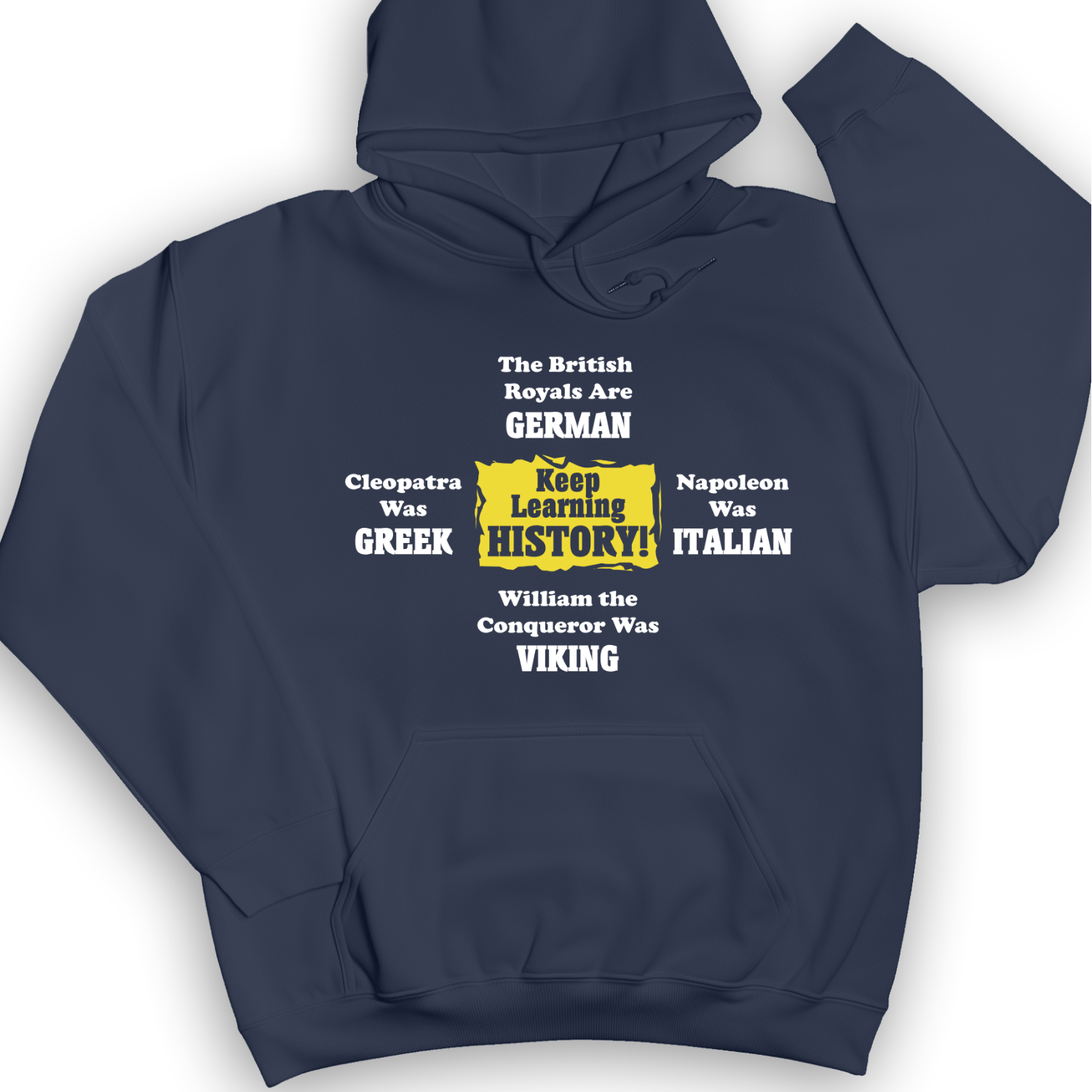 Keep Learning History Hoodie Navy / S