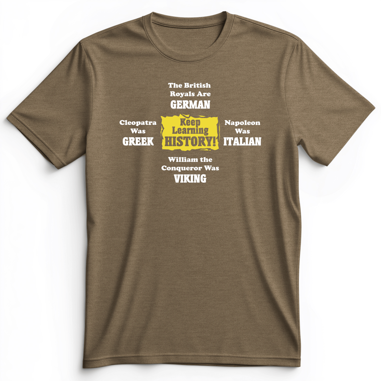Keep Learning History Premium Tee Heather Olive / S