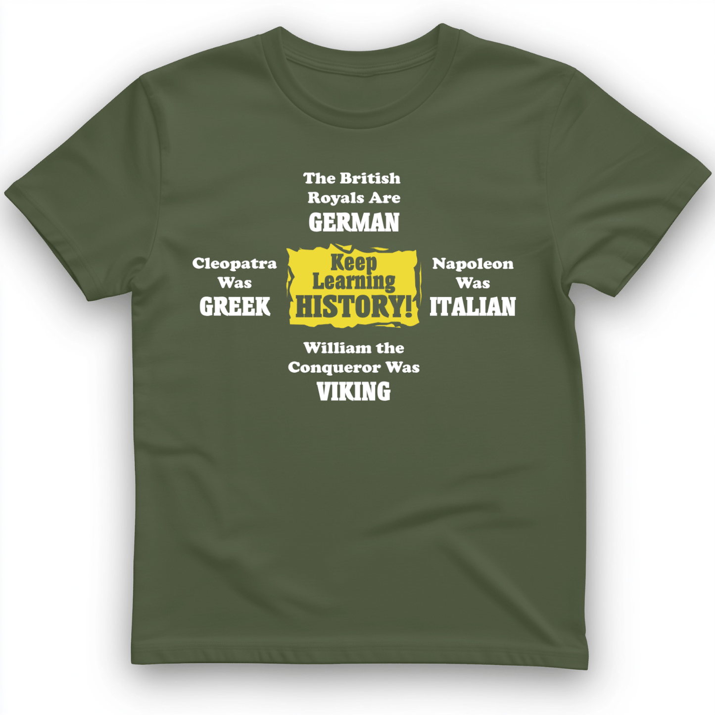Keep Learning History T-Shirt Military Green / S