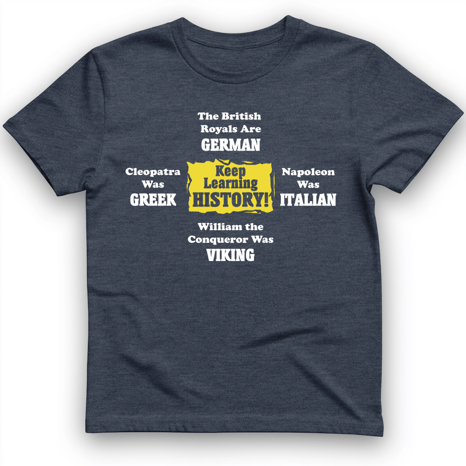 Keep Learning History T-Shirt Heather Navy / S