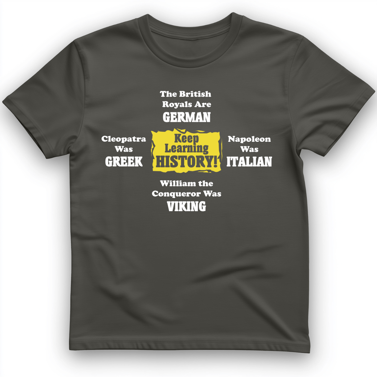 Keep Learning History T-Shirt Charcoal / S