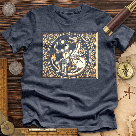 Knight and Dragon Selfie High Quality Tee