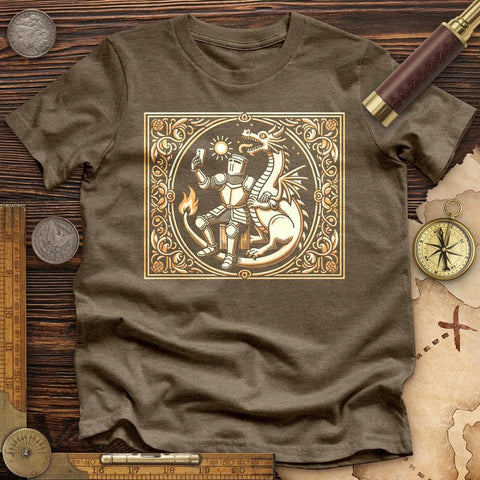 Knight and Dragon Selfie High Quality Tee