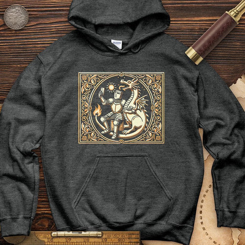 Knight and Dragon Selfie Hoodie Dark Heather / S