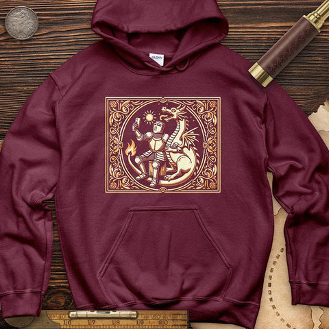 Knight and Dragon Selfie Hoodie Maroon / S