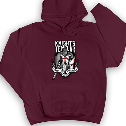 Knights Templar Hoodie Maroon / S