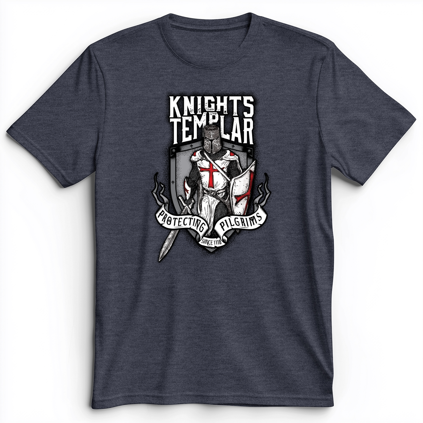 Knights Templar Premium Tee Heather Navy / S