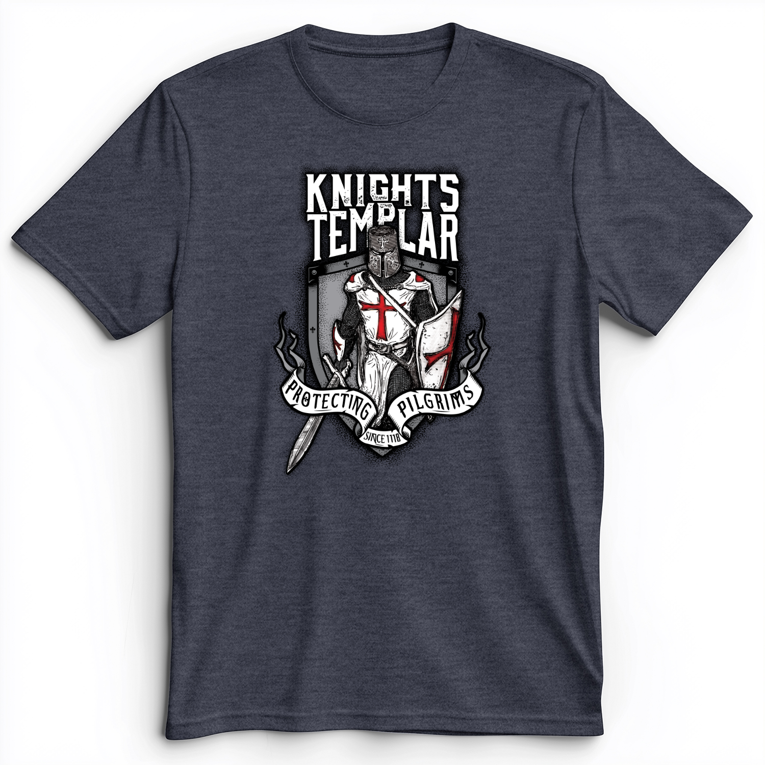 Knights Templar Premium Tee Heather Navy / S