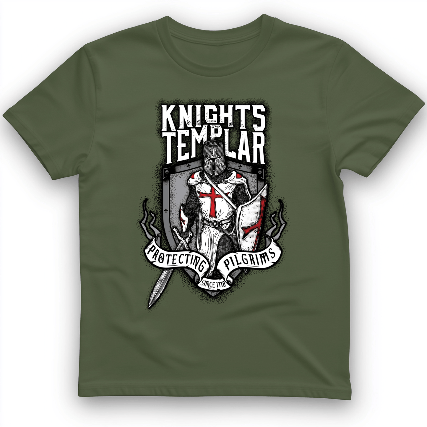 Knights Templar T-Shirt Military Green / S