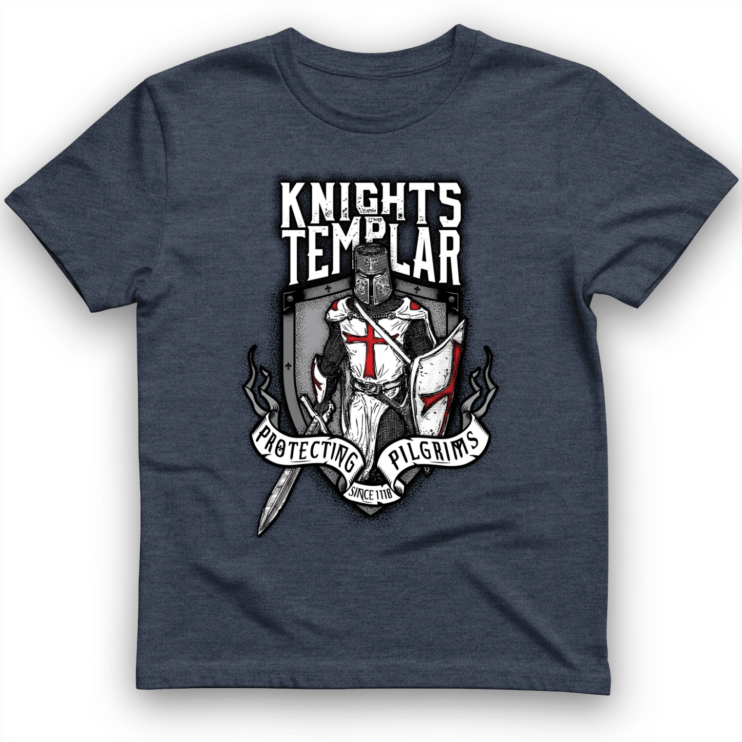 Knights Templar T-Shirt Heather Navy / S