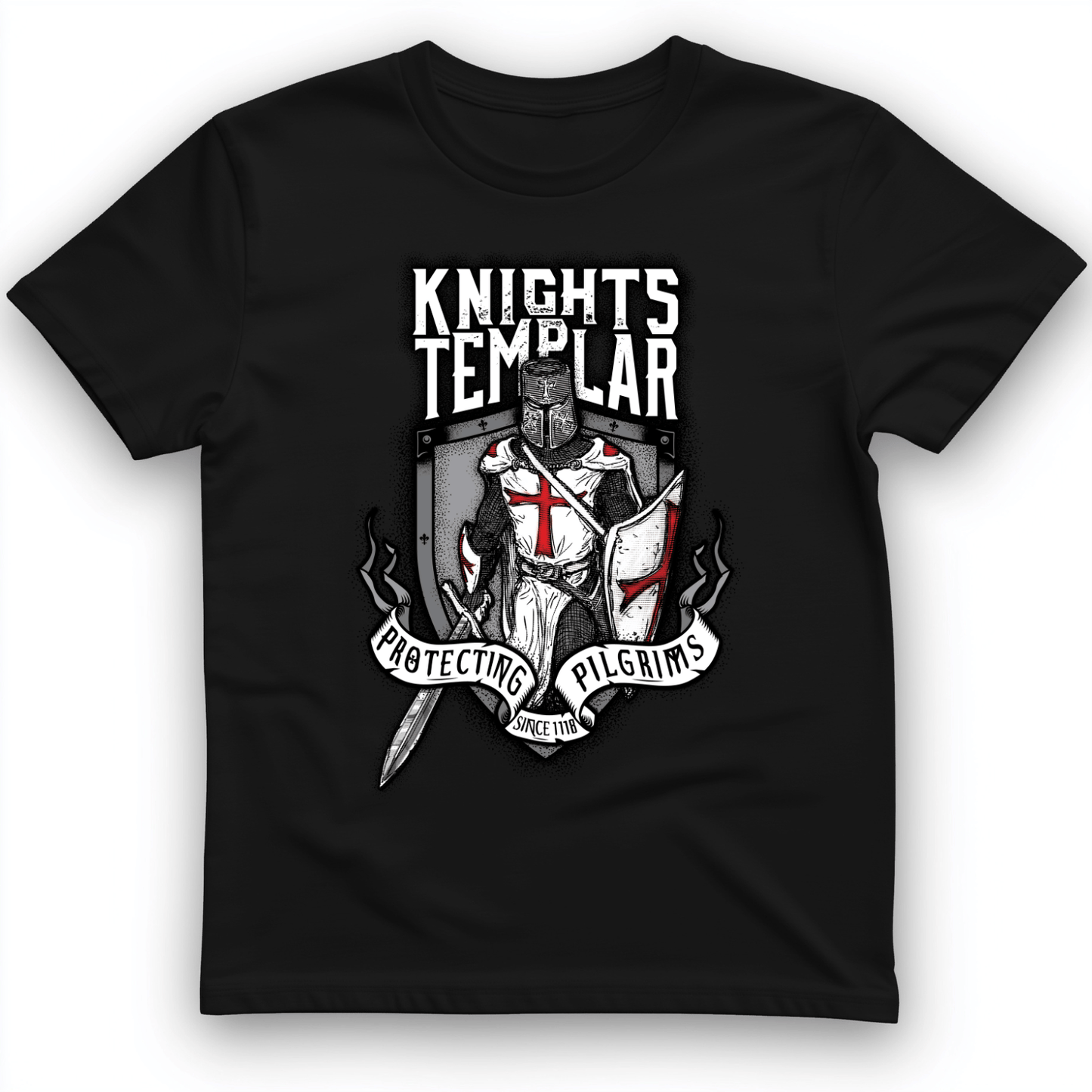 Knights Templar S In God We Trust Mens Back Print T-shirt Knights Templar S In God We Trust Mens Back Print T-shirt