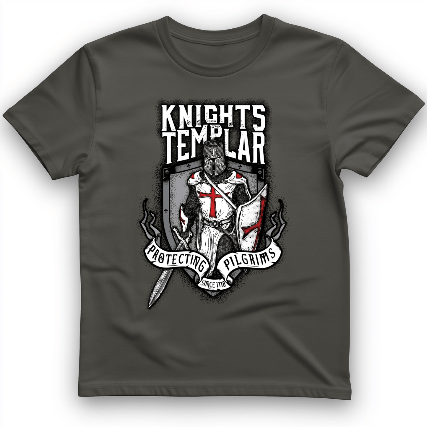 Knights Templar T-Shirt Charcoal / S