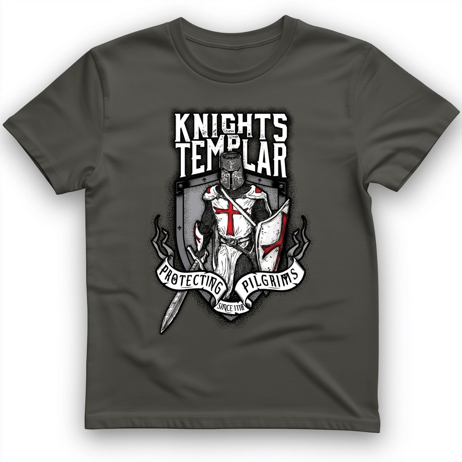 Knights Templar T-Shirt Charcoal / S