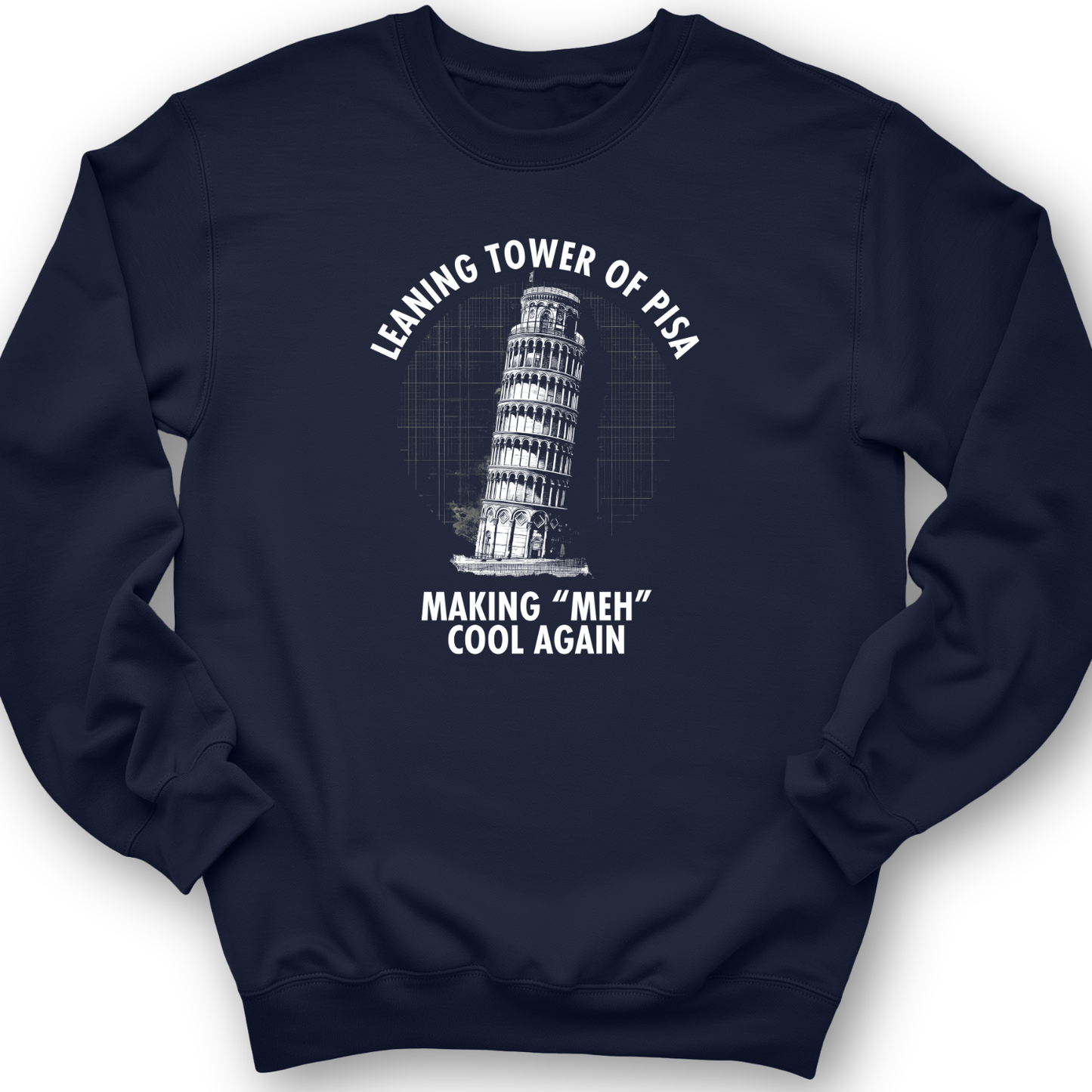 Leaning Tower of Pisa Crewneck Navy / S