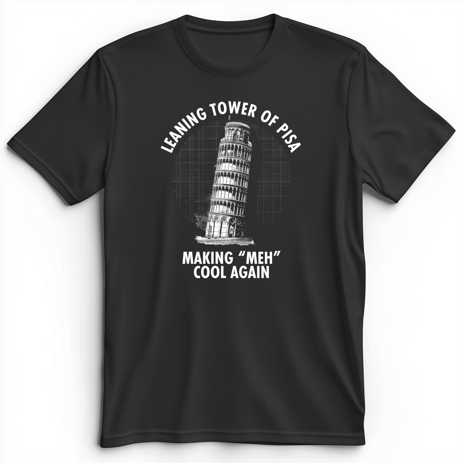 Leaning Tower of Pisa Premium Tee Dark Grey Heather / S